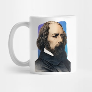 English Poet Alfred Tennyson, 1st Baron Tennyson illustration Mug